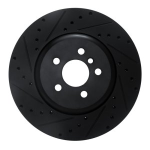 BMW 430I Brake Rotor (1) - Front Left - R1 Concepts - Drilled & Slotted - Black - `17-`25